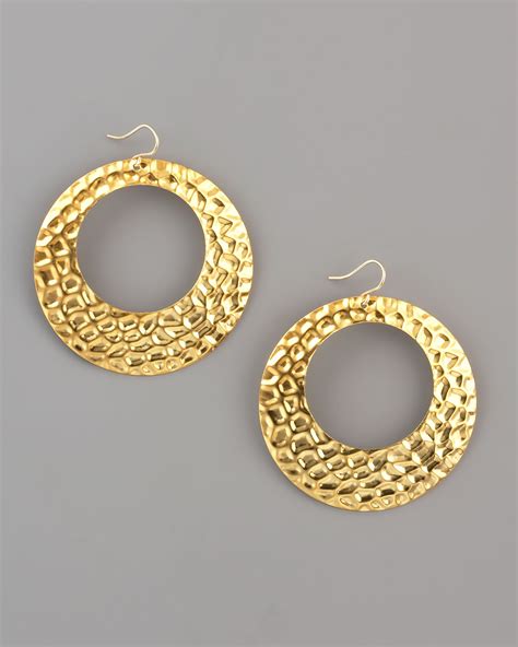 celine hammered gold hoops|WOMEN'S LUXURY GOLD EARRINGS .